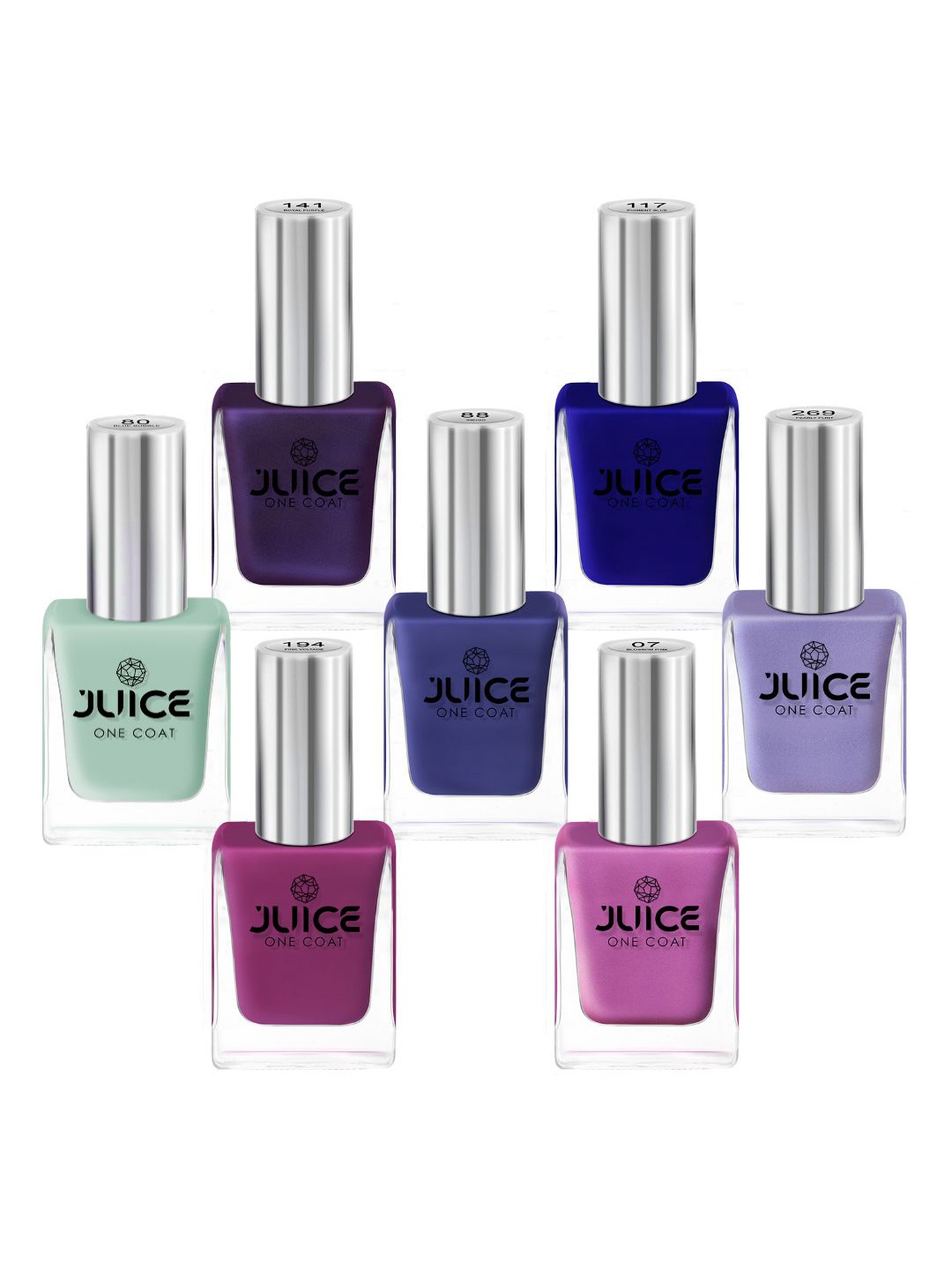 

JUICE Set Of 7 One Coat Long-Lasting Nail Polish - 11ml Each, Multi