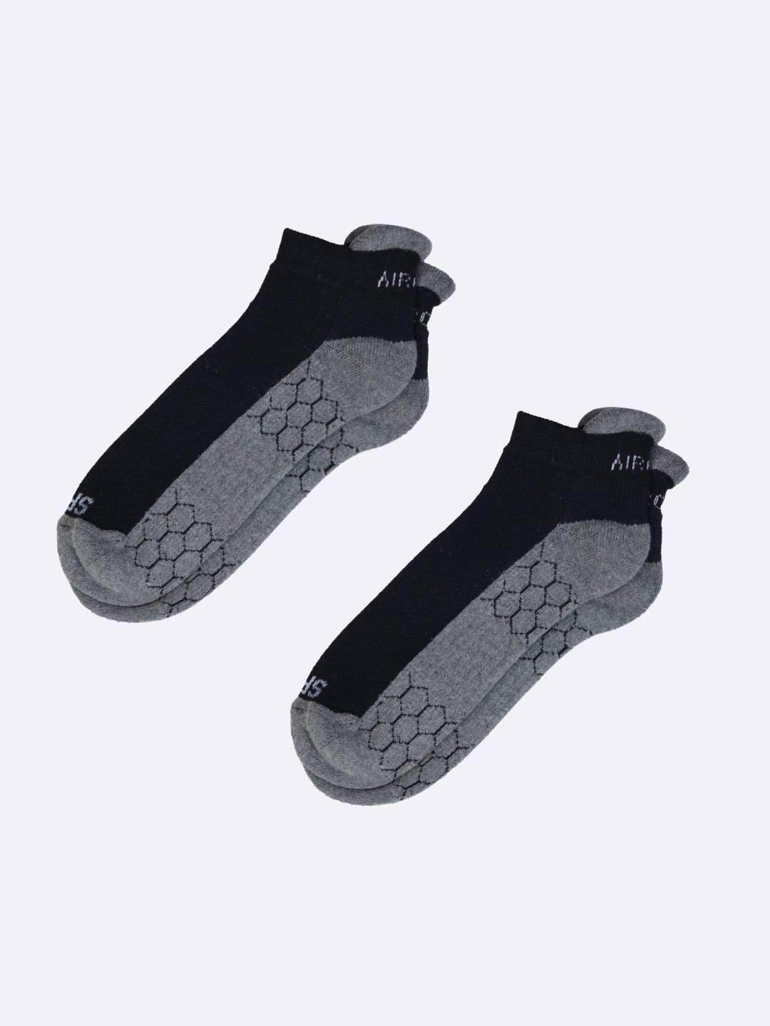 

AIR GARB Pack Of 2 Colourblocked Ankle Length Socks, Black