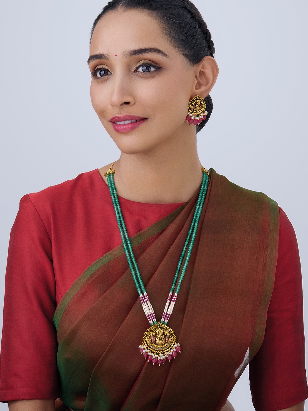 

Kushal's Fashion Jewellery Gold-Plated Stone-Studded & Beaded Jewellery Set