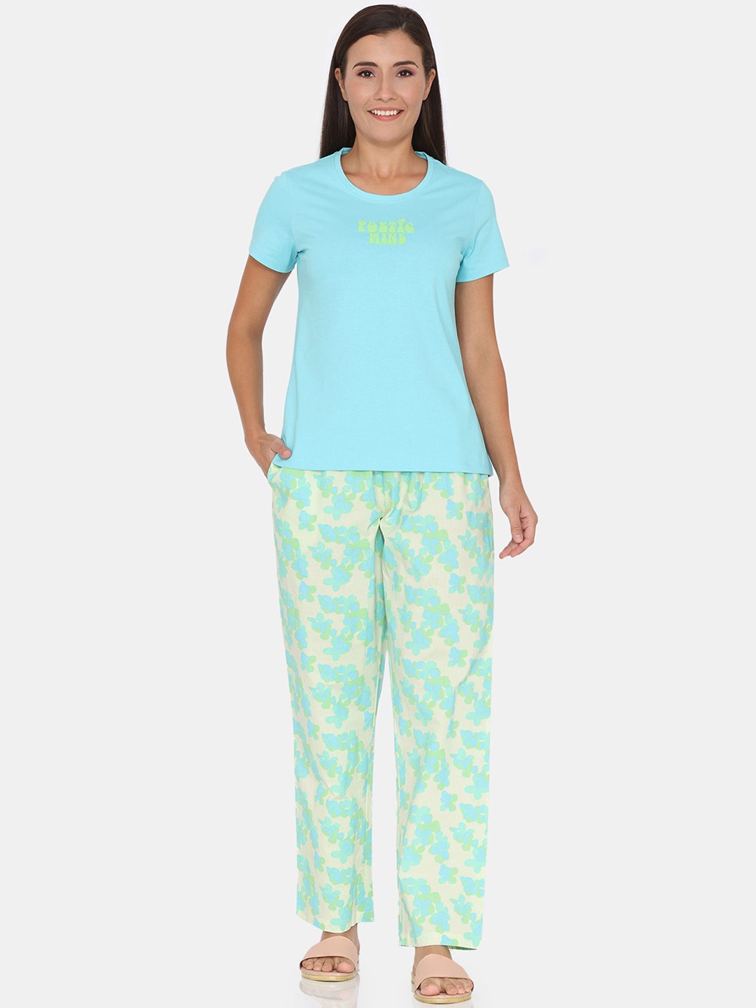 

Zivame Floral Printed Night Suits, Green