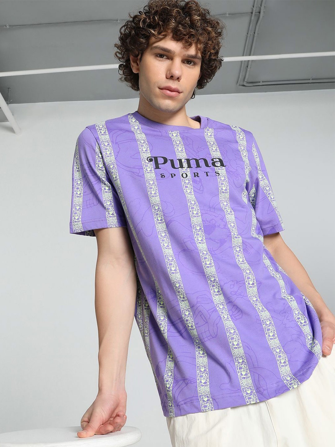 

Puma Super Aop Printed Tee, Purple