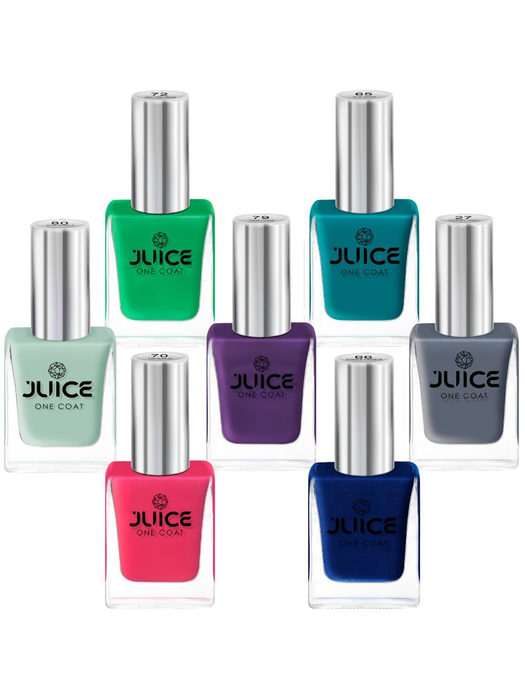 

JUICE Set Of 7 One Coat Long-Lasting Nail Polish - 11ml Each, Multi