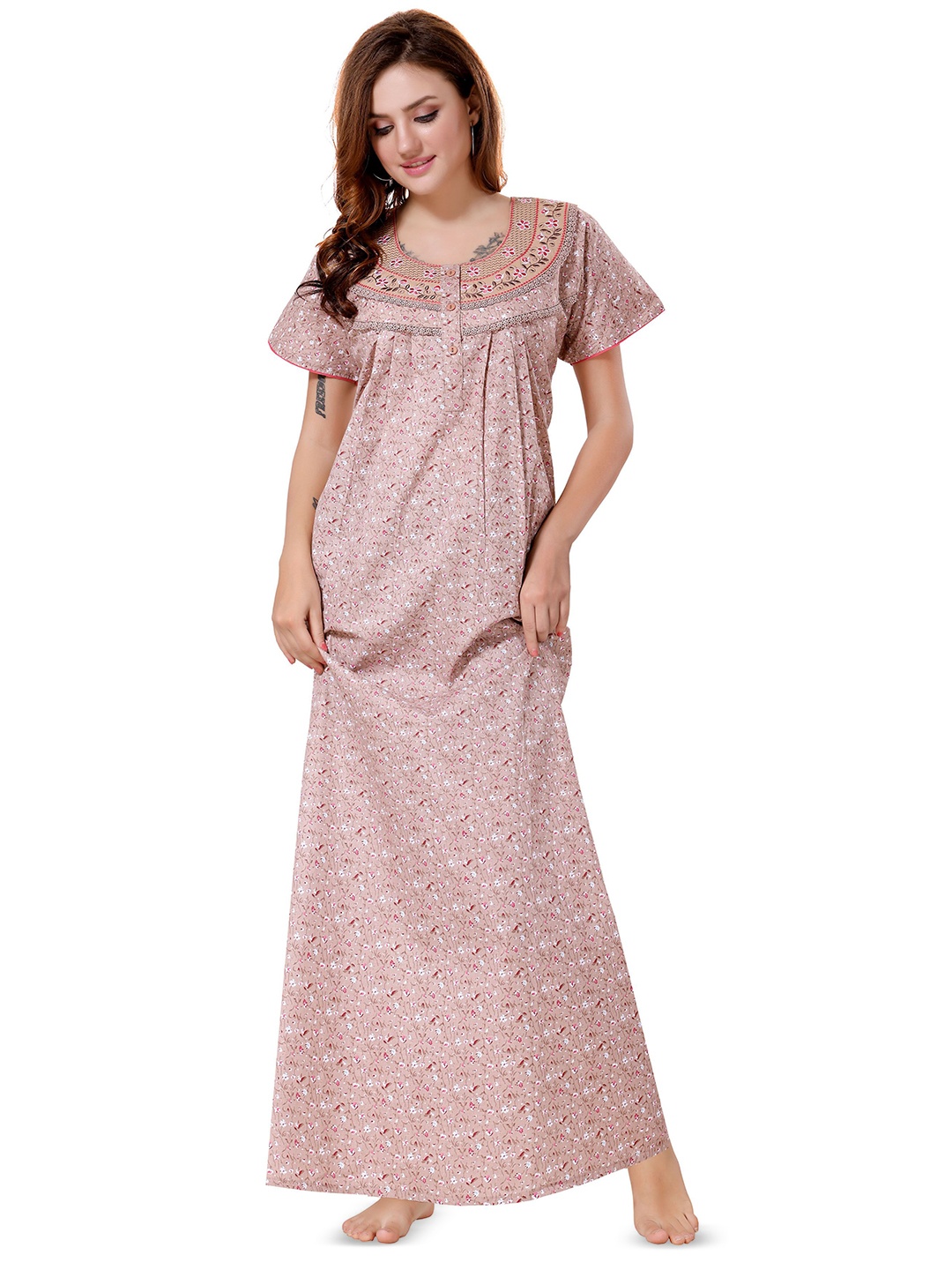 

Soulemo Printed Everyday Maxi Nightdress, Brown