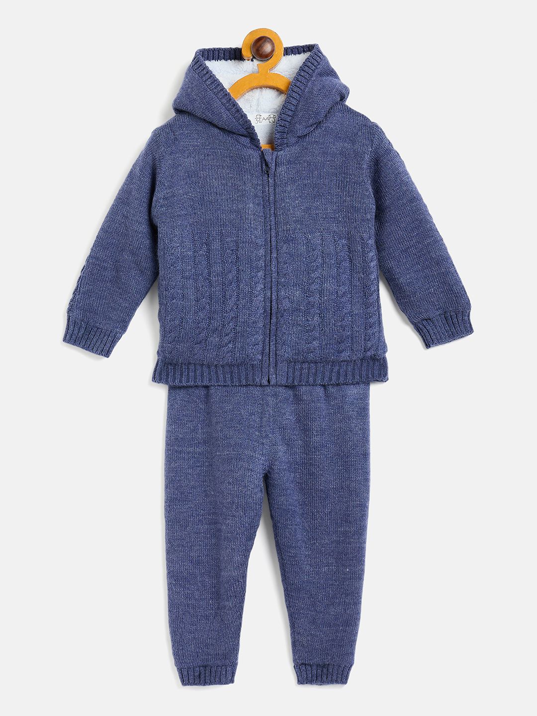 

JWAAQ Kids Unisex Self Design Hooded Sweatshirt With Joggers, Blue