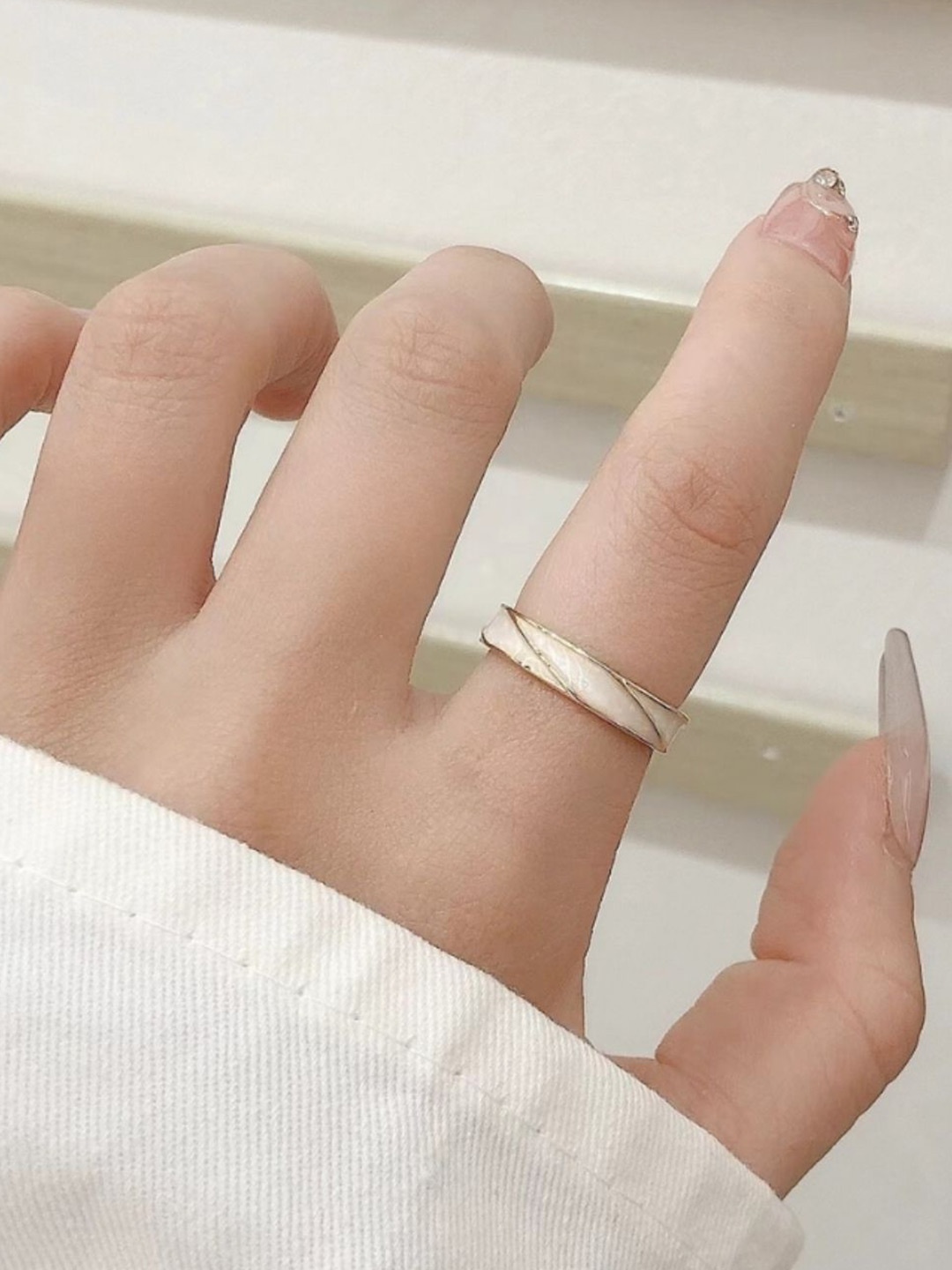 

SALTY Tabitha Gold-Plated Enamelled Adjustable Finger Ring