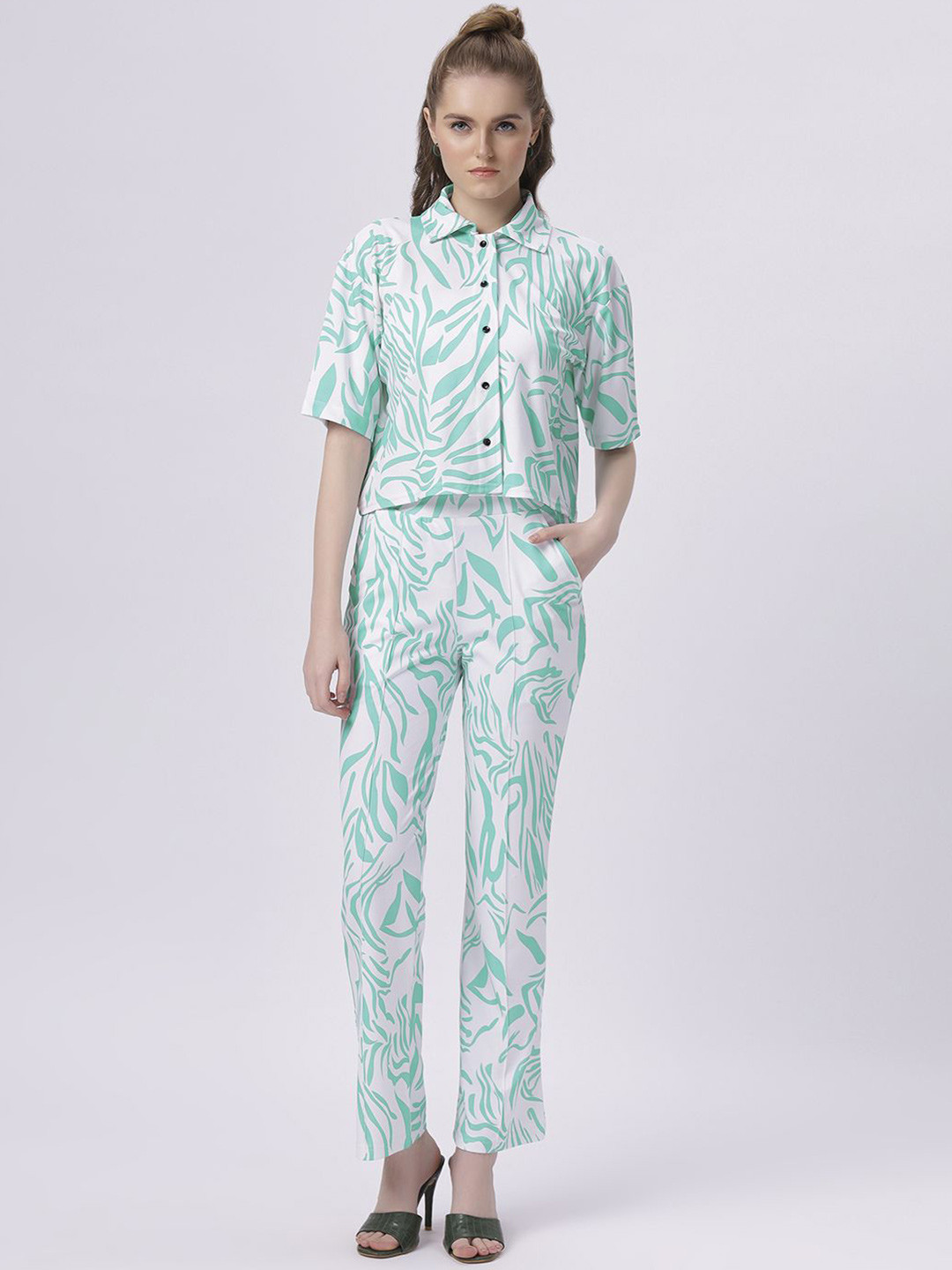 

BABA YAGA Printed Shirt With Trouser, White