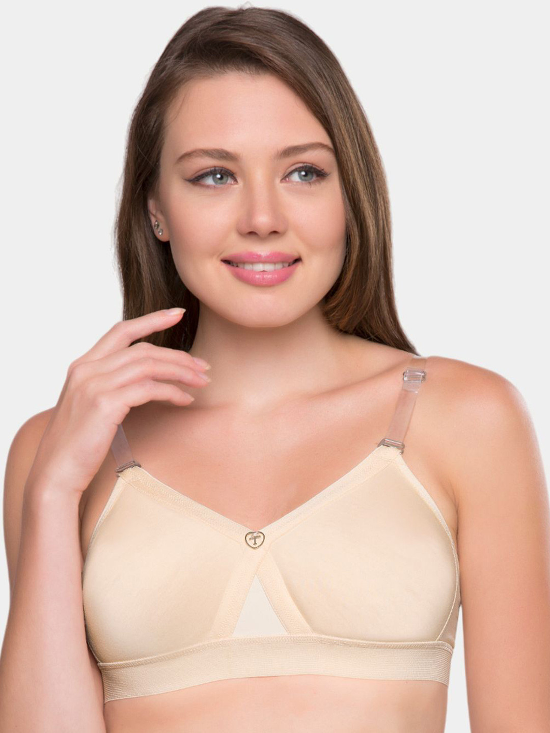 

Trylo ALPA Strapless Hosiery Cotton Non-Padded Non-Wired Seamless Molded T-Shirt Bra, Beige