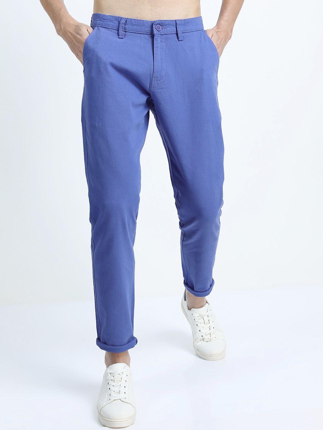 

HIGHLANDER Men Slim Fit Trousers, Blue