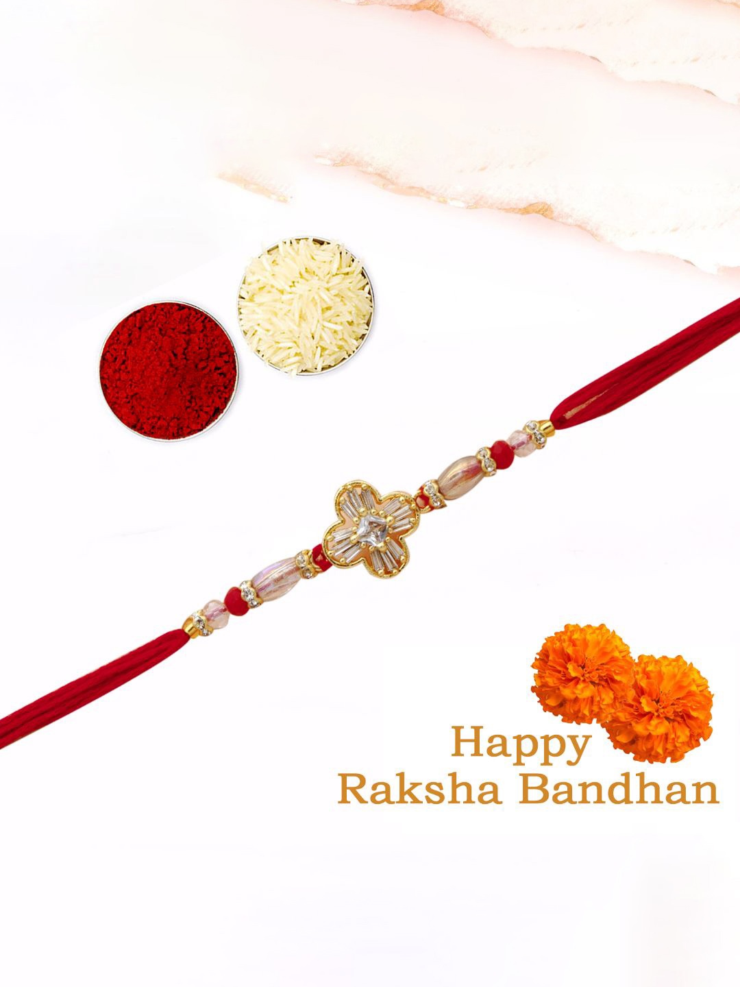 

YOUSTYLO Thread Rakhi, Red