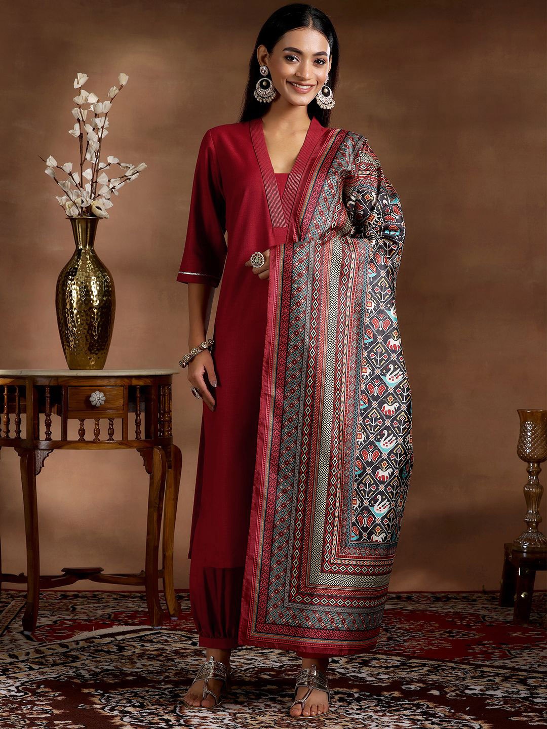 

Libas Gotta Patti Kurta with Salwar & Dupatta, Maroon