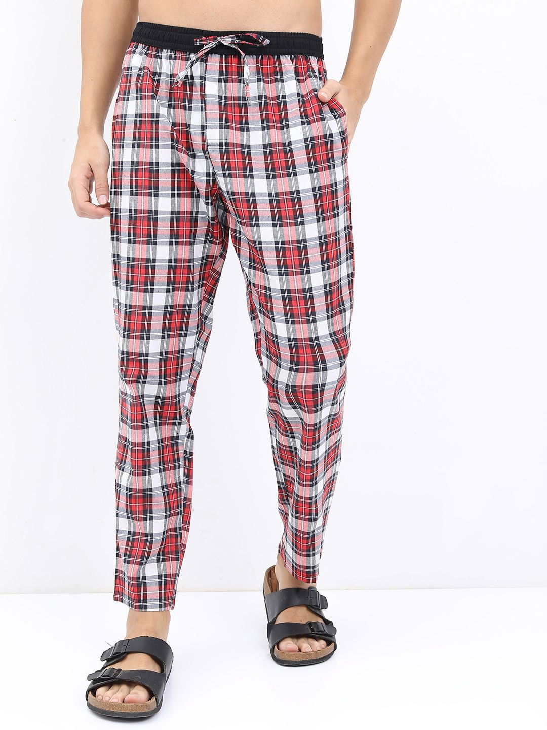 

HIGHLANDER Checked Straight Leg Lounge Pants, Red