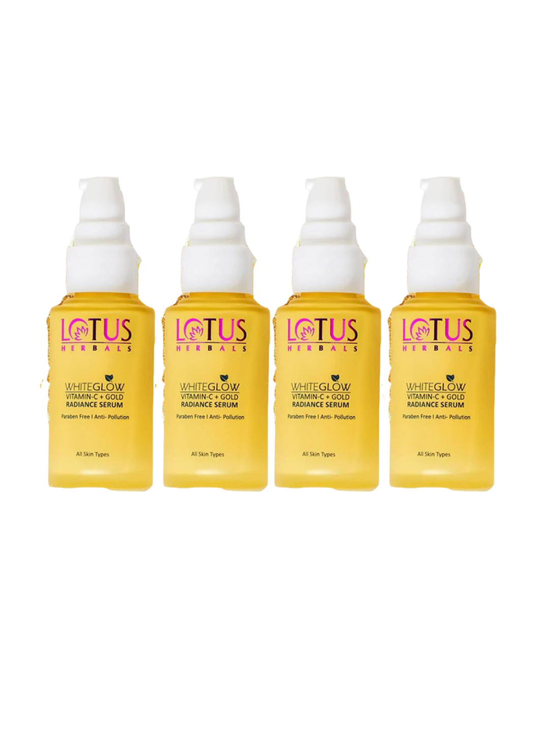

Lotus Herbals Set Of 4 Whiteglow Vitamin C & Gold Radiance Serum - 30ml Each, Yellow