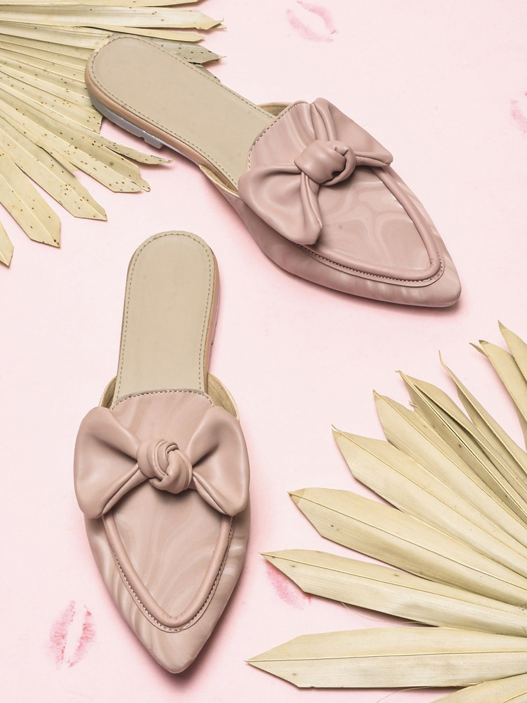 

Try Me Women Printed Mules with Bows Flats, Pink
