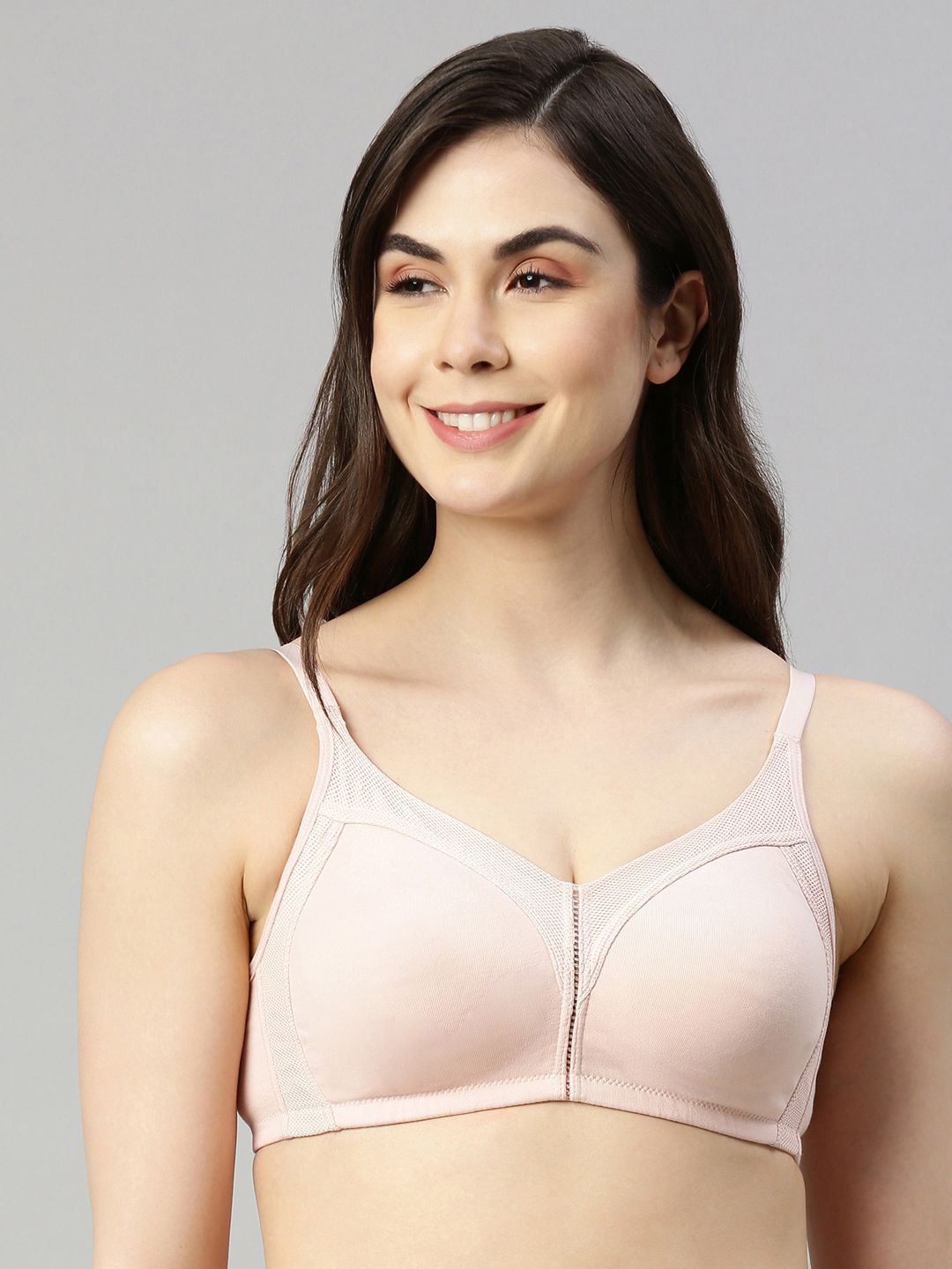 

Enamor Fab-Cool M-Frame Full Support Stretch Cotton Bra Ab75, Pink