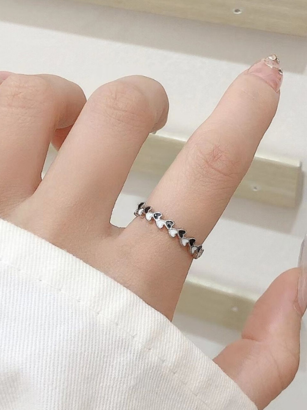

SALTY Aarna Sterling Silver-Plated Enamel Finger Ring