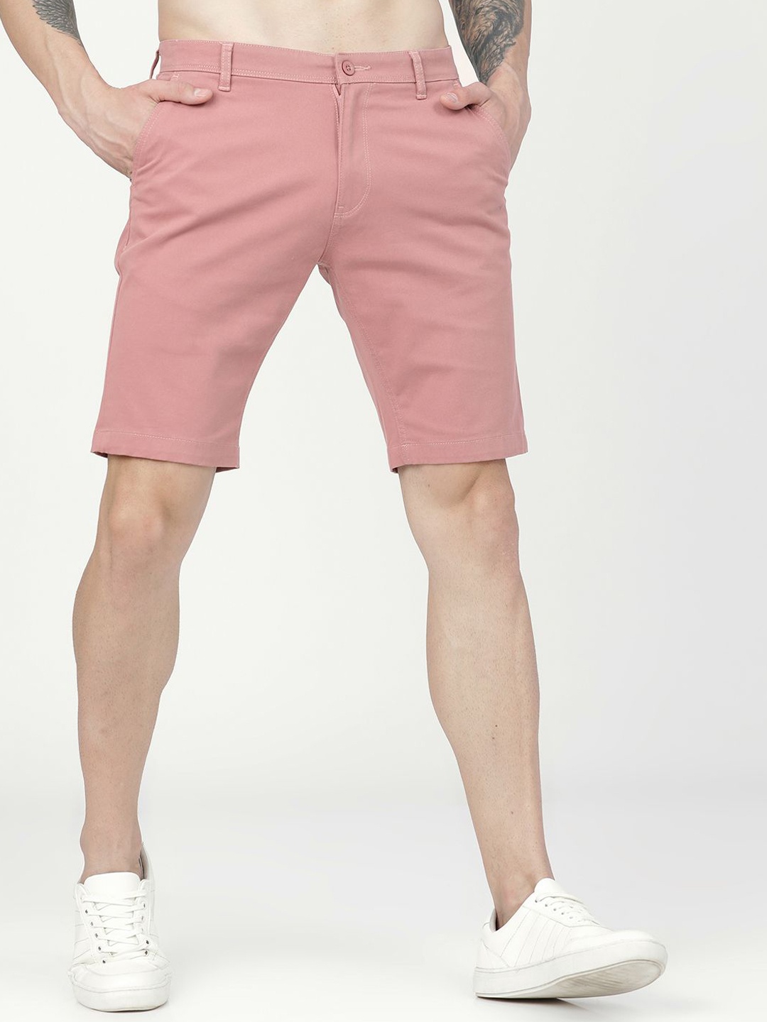 

HIGHLANDER Men Solid Slim Fit Shorts, Rose