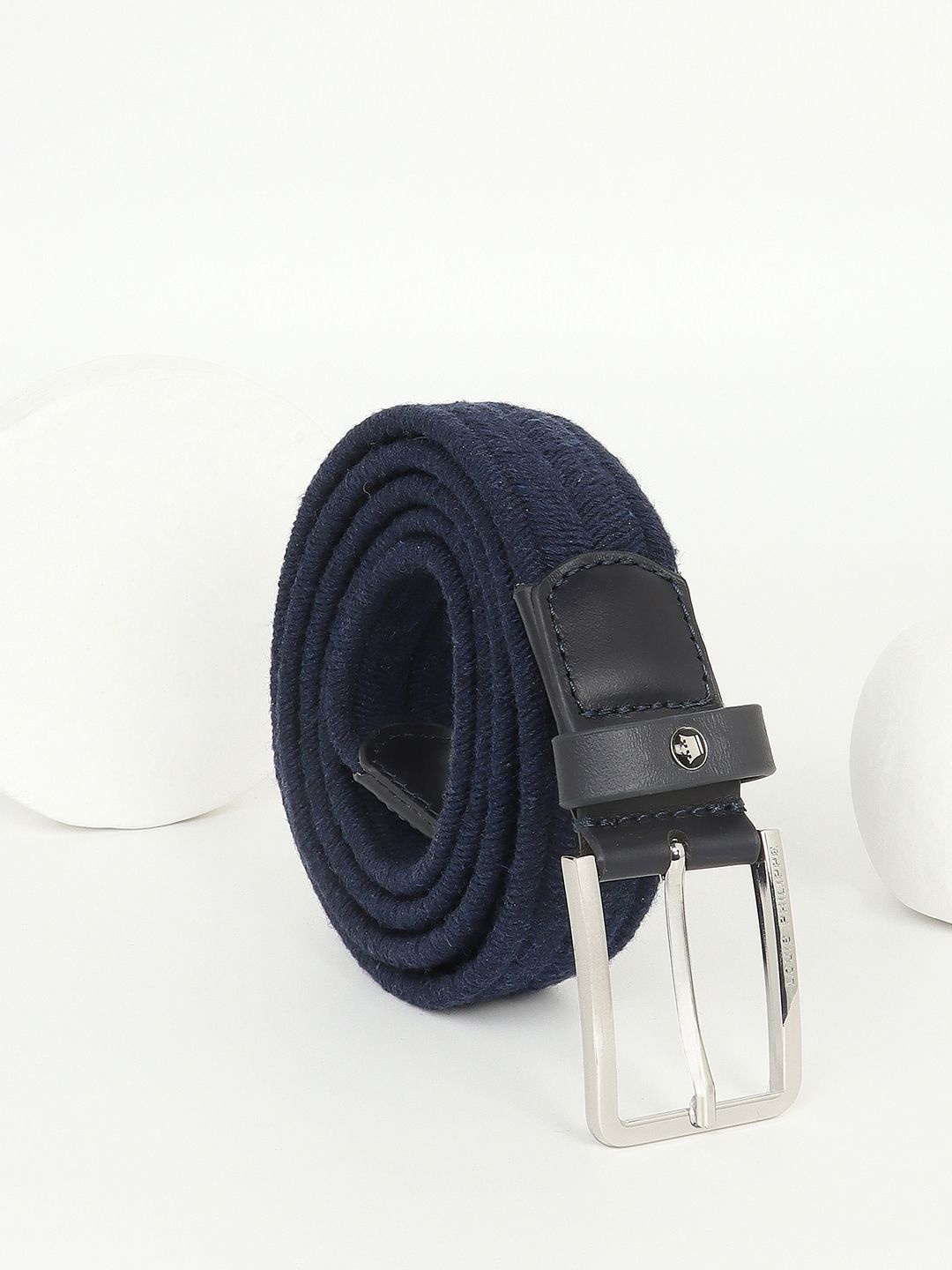 

Louis Philippe Sport Men Tang Closure Textured Casual Belt, Navy blue