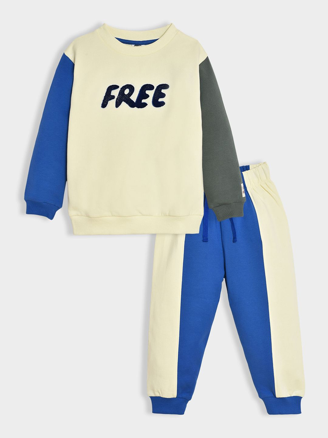 

MiArcus Boys Typography Print Sweatshirt With Pyjamas, Cream
