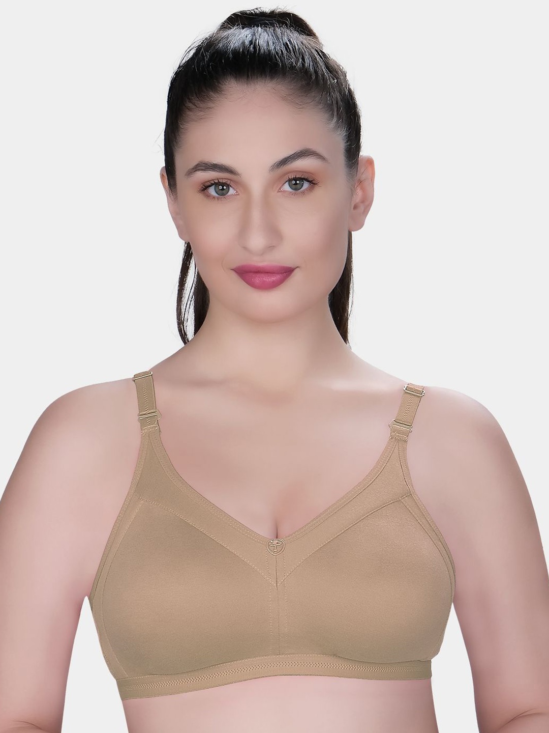 

Trylo Rozi Non-Padded Non-Wired Seamless Molded Full Coverage T-Shirt Bra, Nude