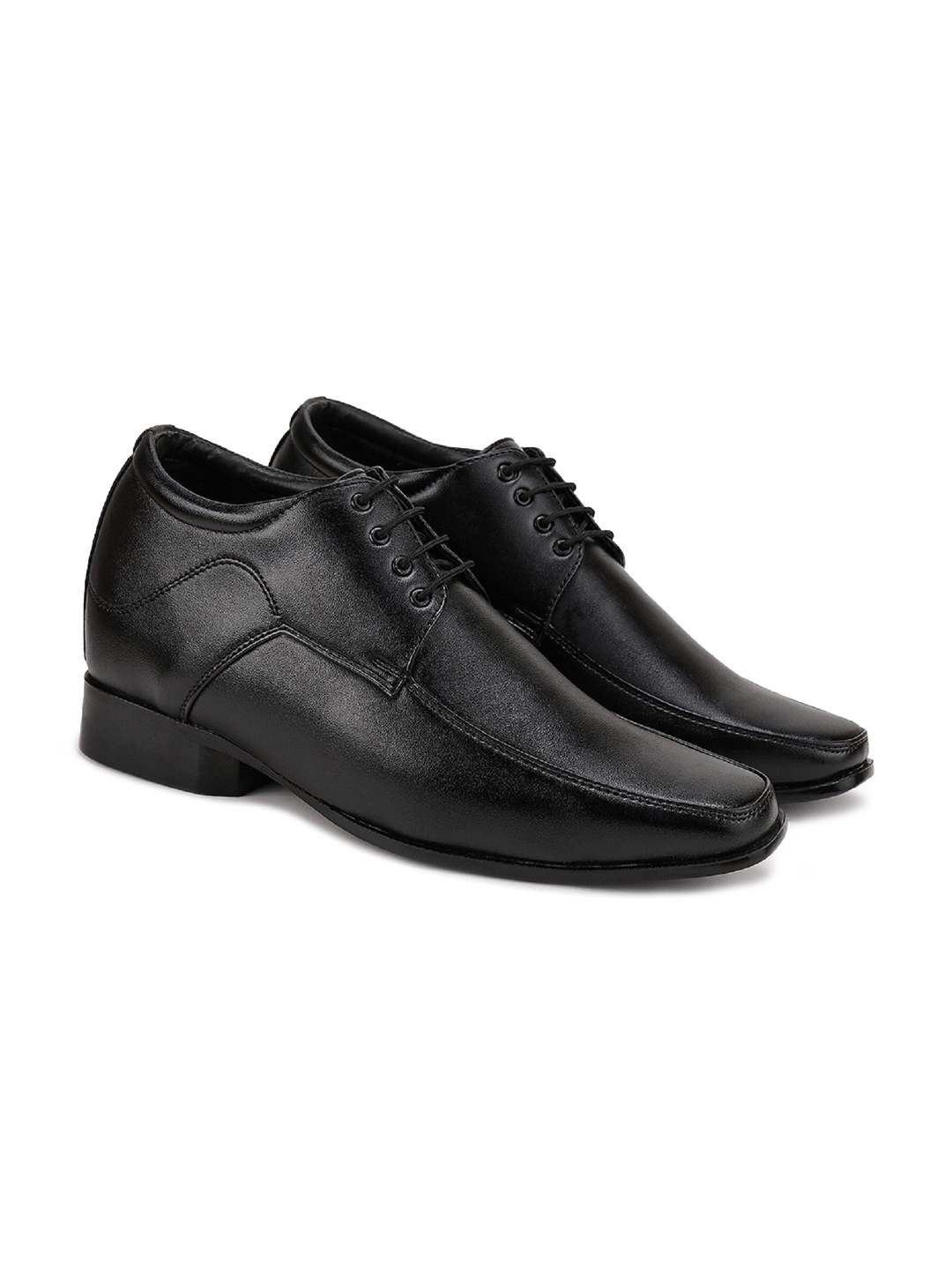 

BERSACHE Men Leather Formal Derbys, Black