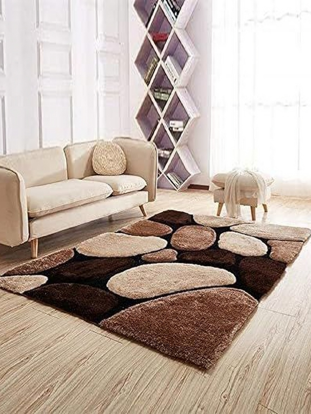 

Banchmark Home Furnishings Brown Geometric Handmade Polyester Carpet