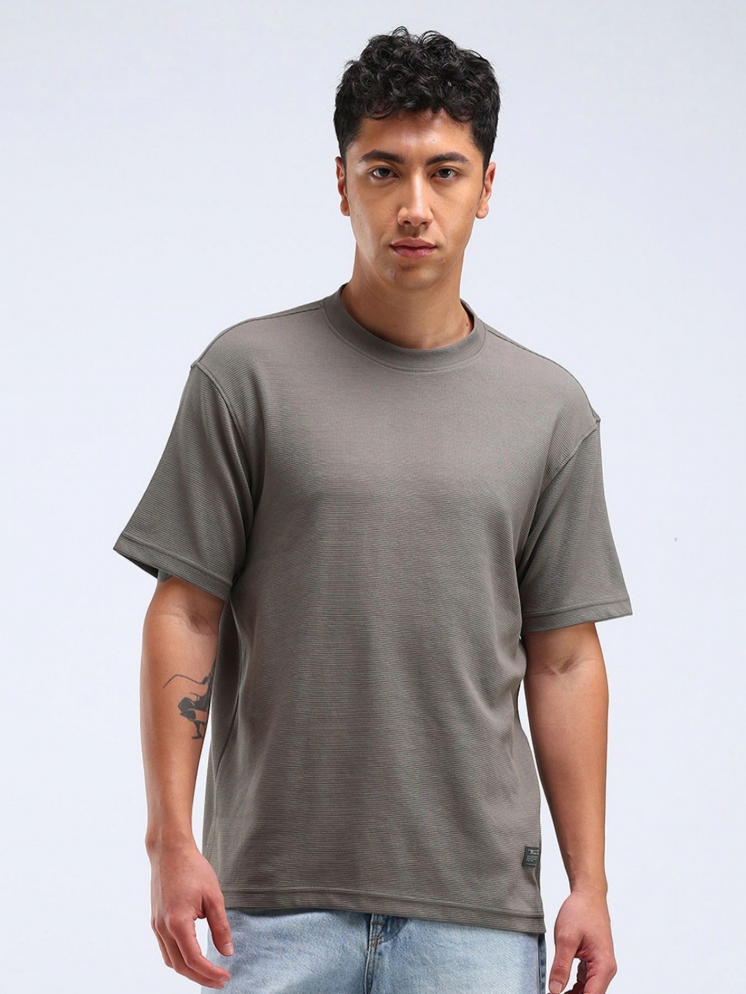

Flying Machine Men Pockets T-shirt, Grey
