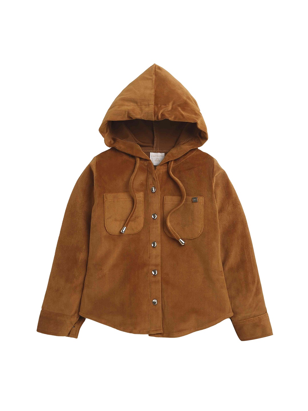 

Tiny Girl Solid Hood Top, Brown