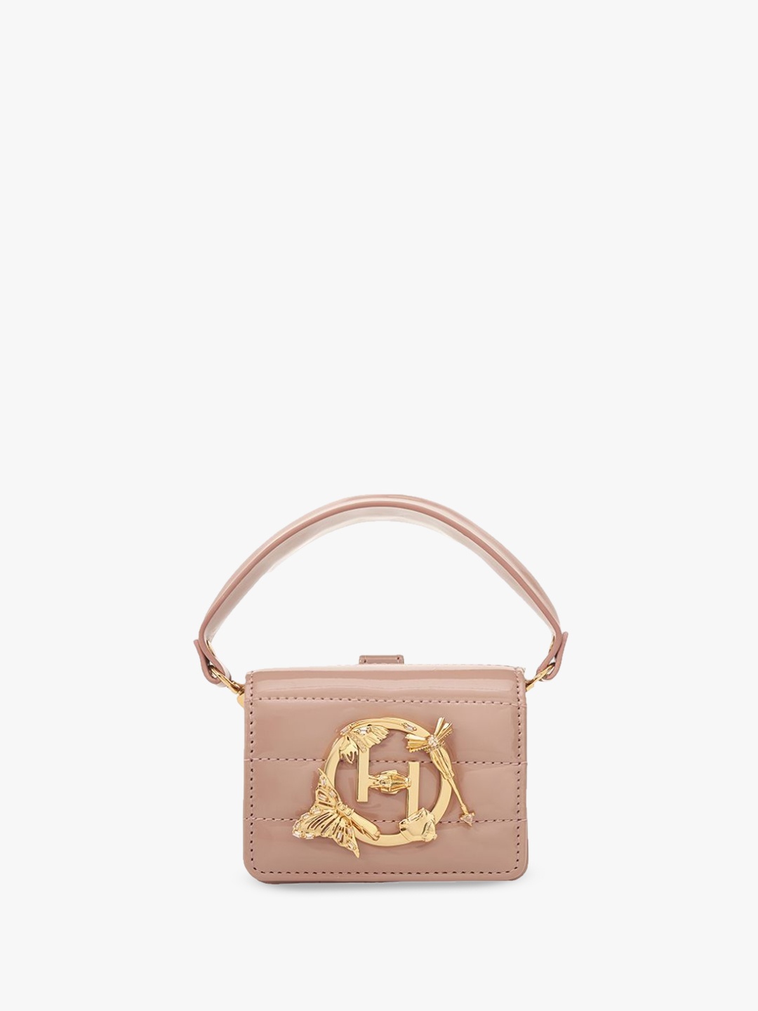 

Outhouse Leather Structured Sling Bag with Bow Detail, Pink