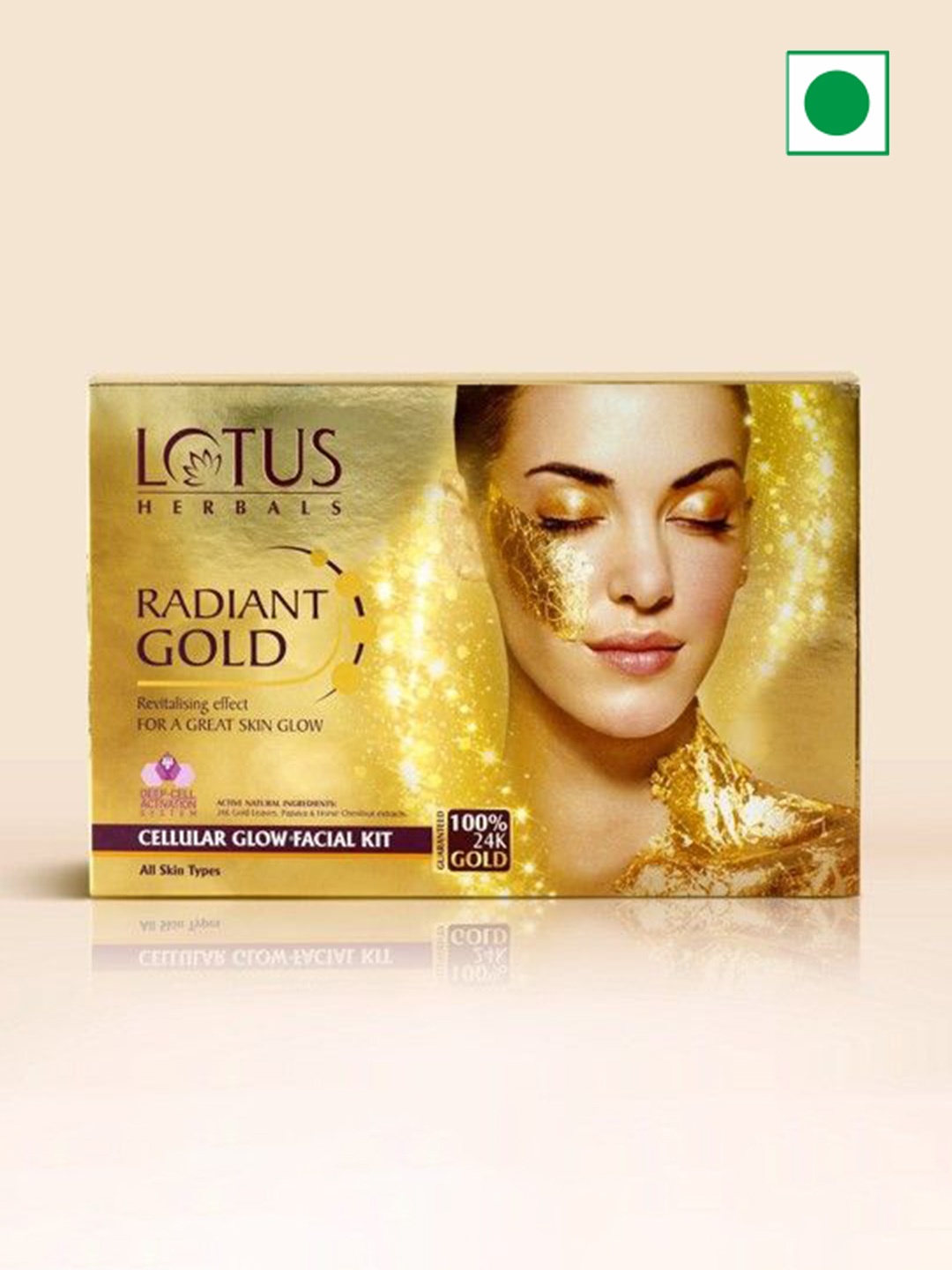 

Lotus Herbals Set Of 4 Radiant Gold Cellular Glow Facial Kit- 37g Each