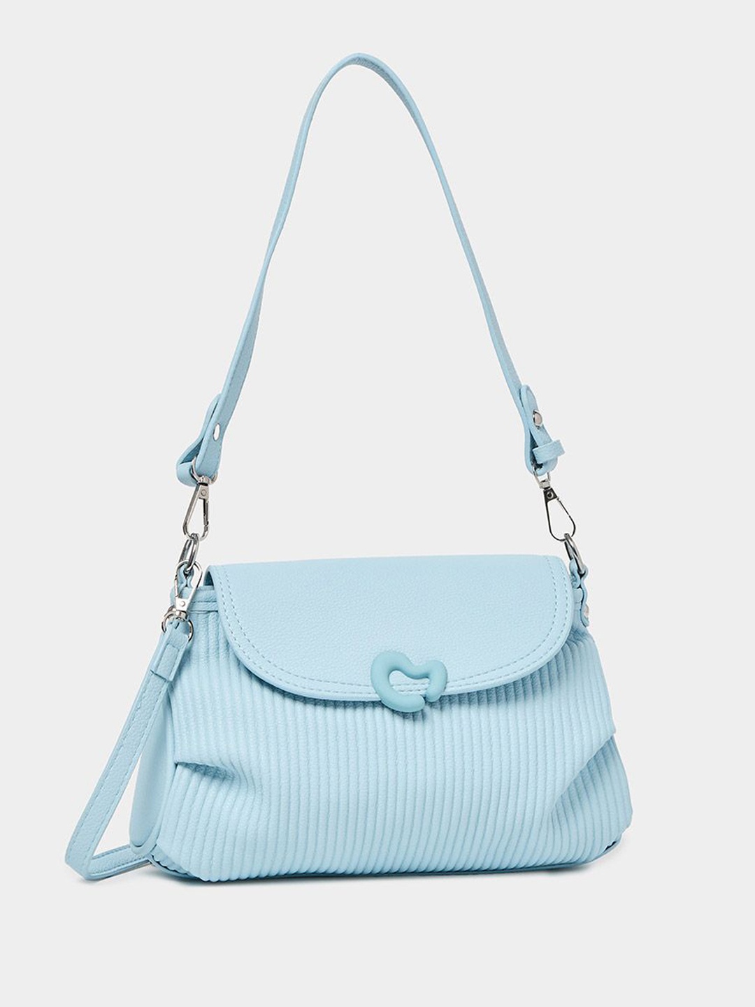 

Styli Textured Structured Shoulder Bag, Blue