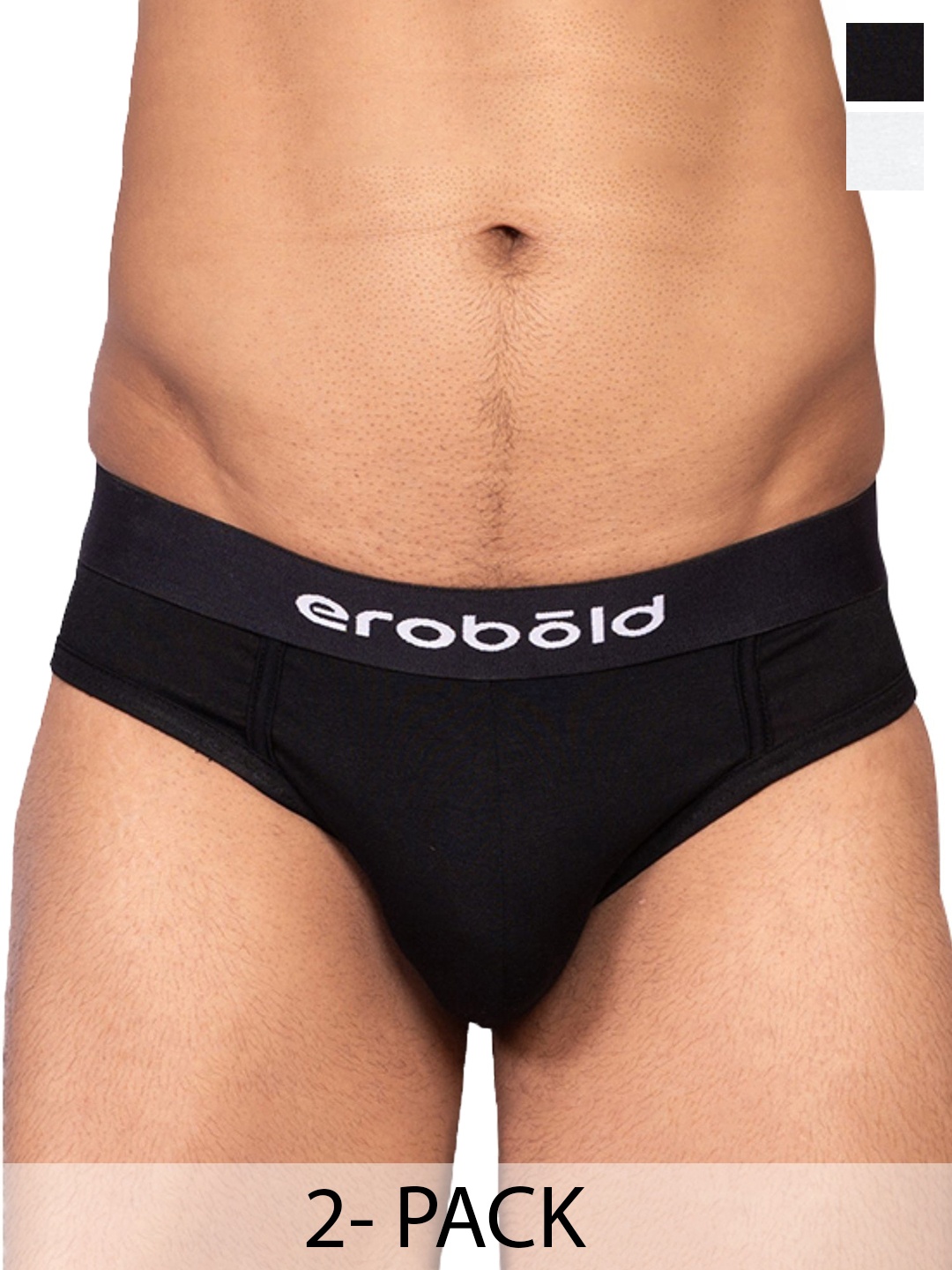 

EROBOLD Pack Of 2 Seamless Briefs MBRC2-BR17WBK1CS, White