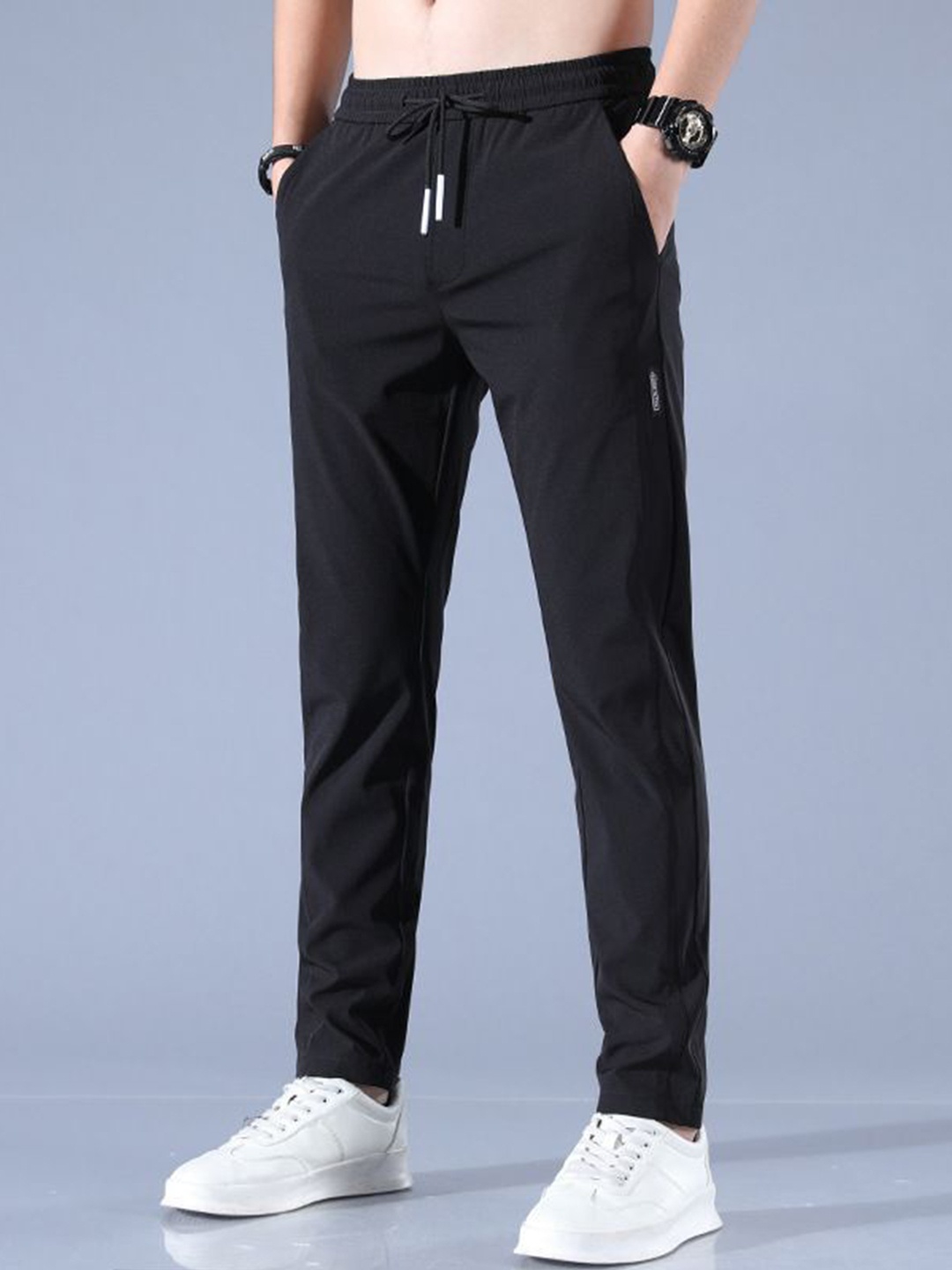 

StyleCast Men Slim Fit Mid-Rise Trousers, Black
