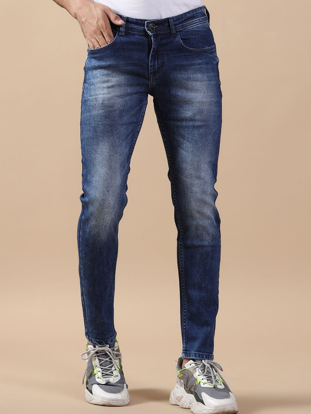 

Tistabene Men Original Heavy Fade Stretchable Jeans, Blue