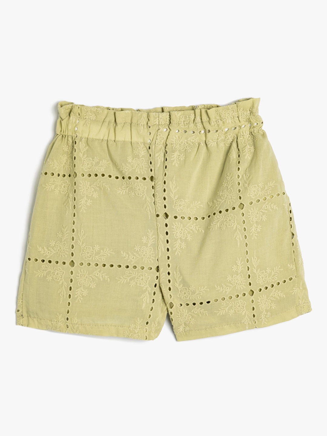 

Koton Girls High-Rise Shorts, Green