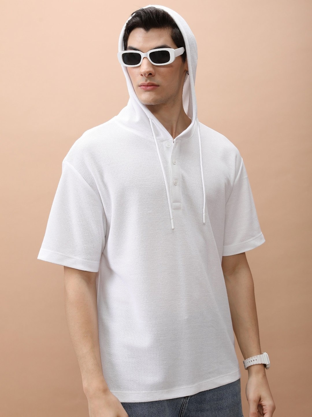 

HIGHLANDER Men Hooded Pockets T-shirt, White
