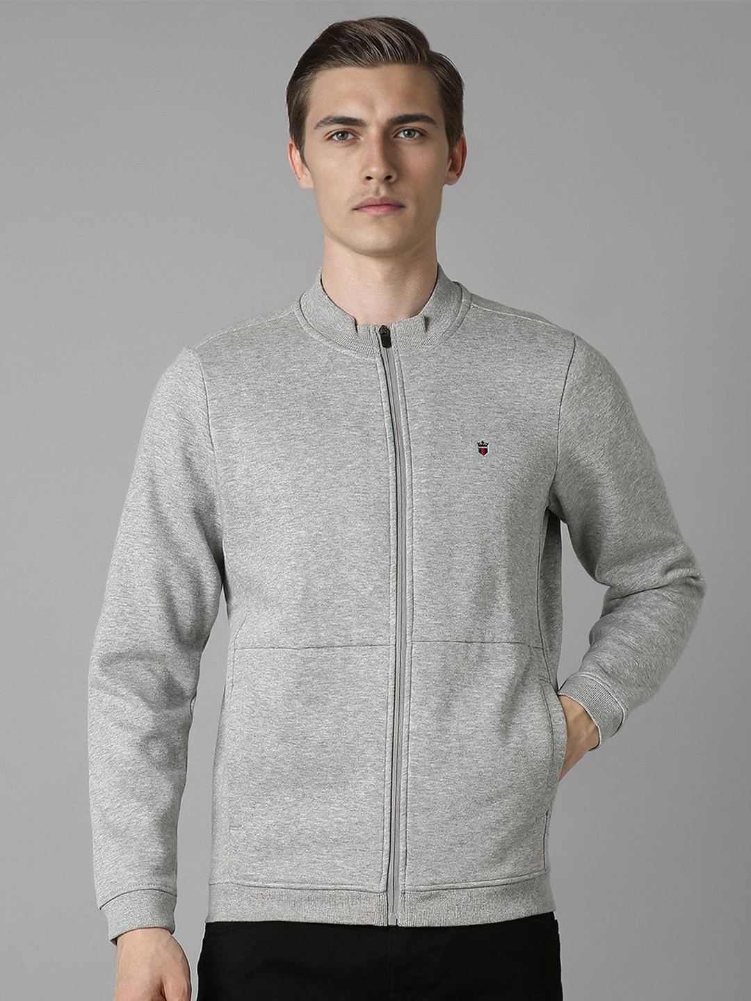 

Louis Philippe Sport Men Solid Knitted Sweatshirt, Grey