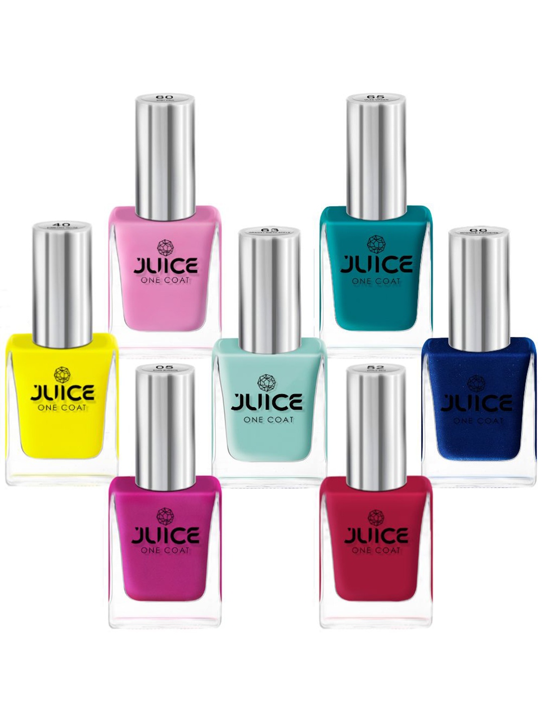 

JUICE Set Of 7 One Coat Long-Lasting Nail Polish - 11ml Each, Multi
