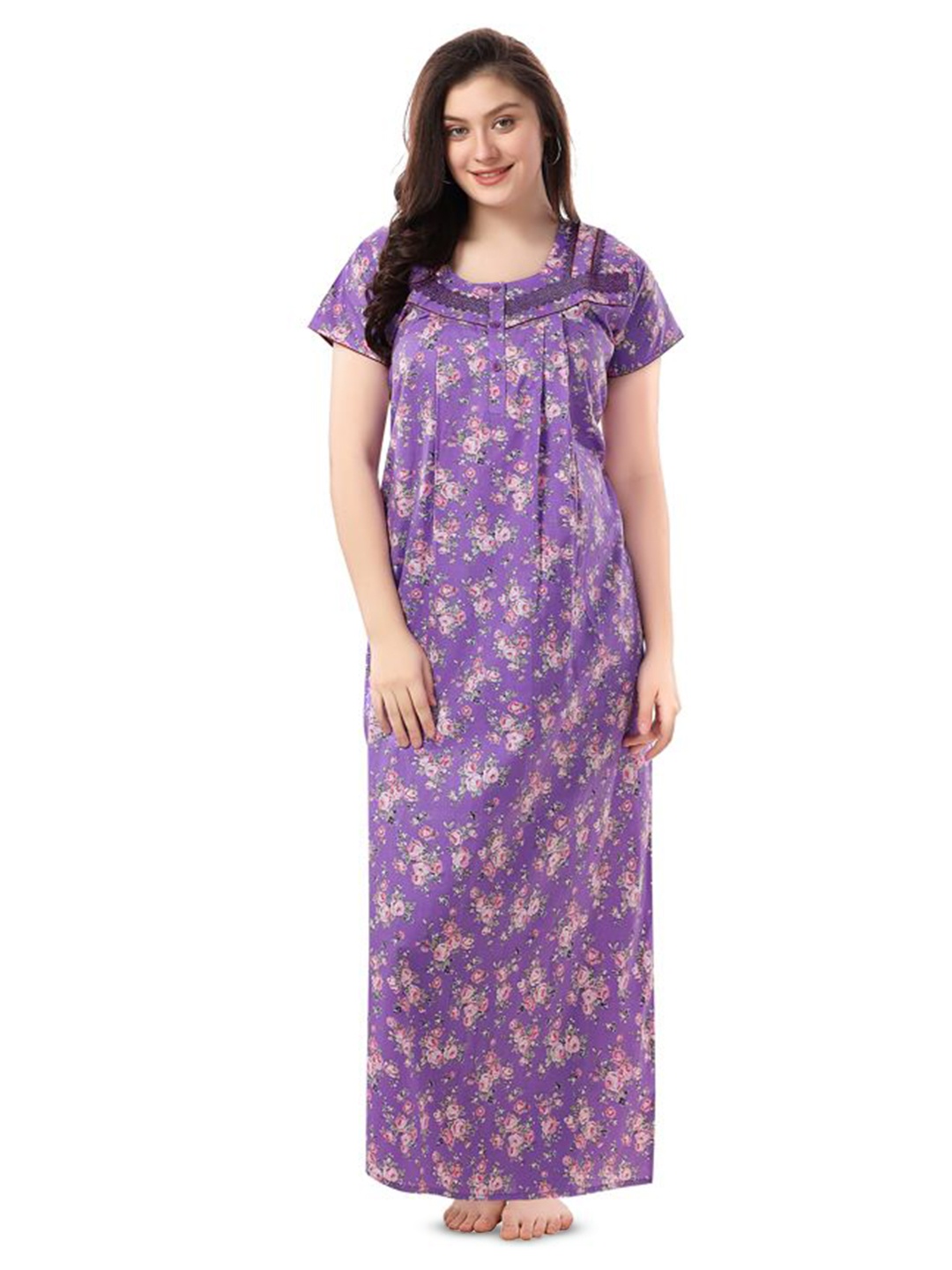 

Soulemo Printed Everyday Maxi Nightdress, Purple