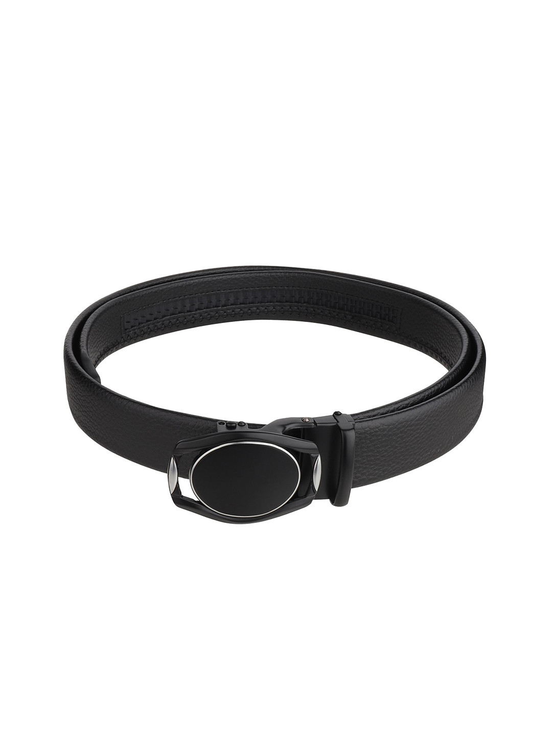 

WINSOME DEAL Men Textured Slider Buckle Closure Formal Belt, Black