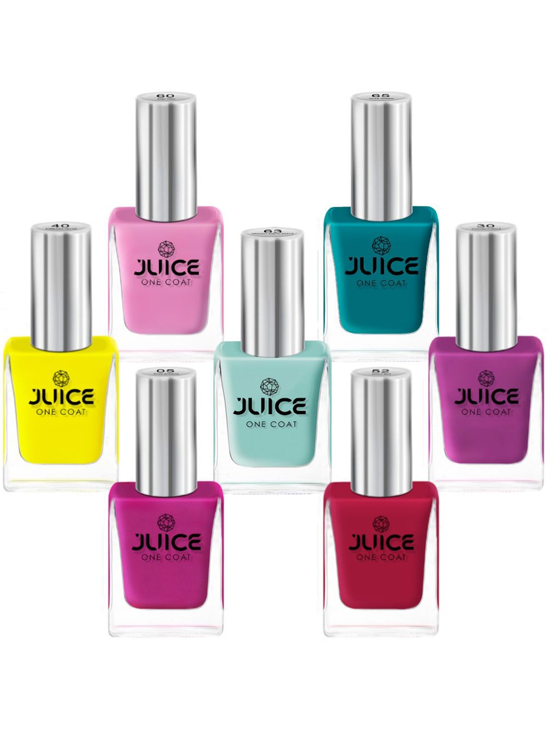 

JUICE Set Of 7 One Coat Long-Lasting Nail Polish - 11ml Each, Multi