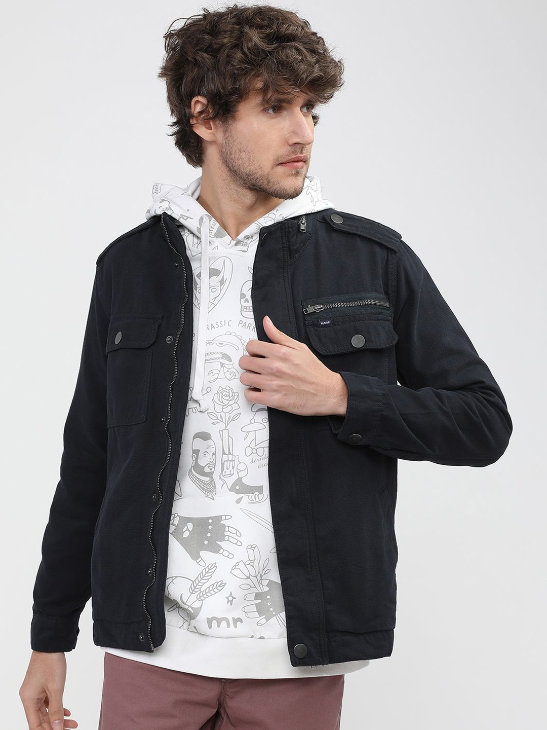 

HIGHLANDER Men Denim Jacket, Navy blue