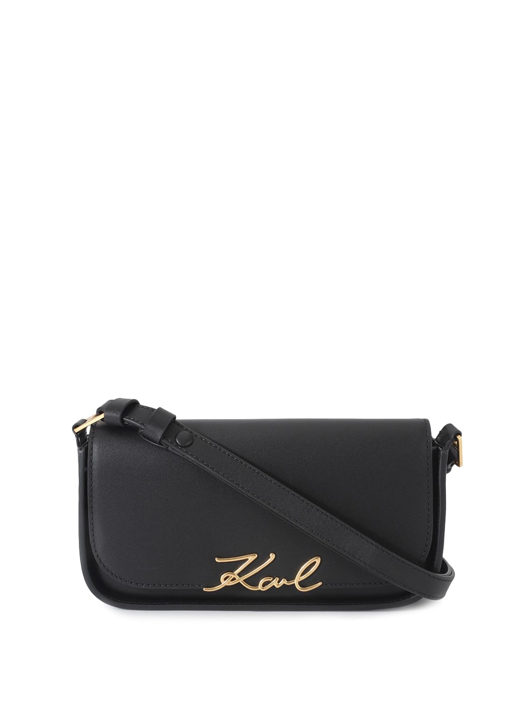 

Karl Lagerfeld PU Structured Sling Bag, Black