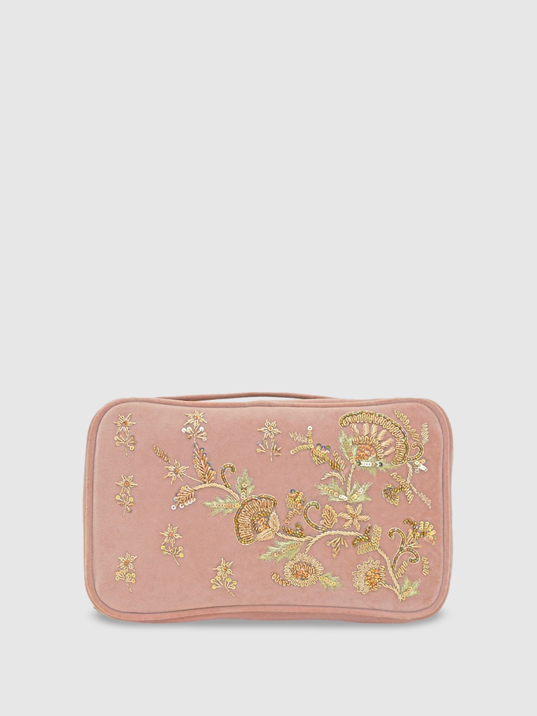 

D'oro Structured Handheld Bag with Tasselled, Peach