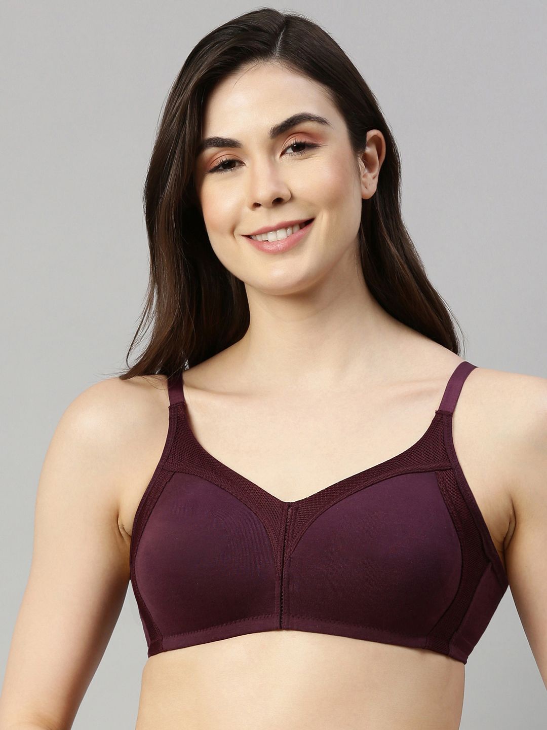 

Enamor Fab-Cool M-Frame Full Support Stretch Cotton Bra Ab75, Purple