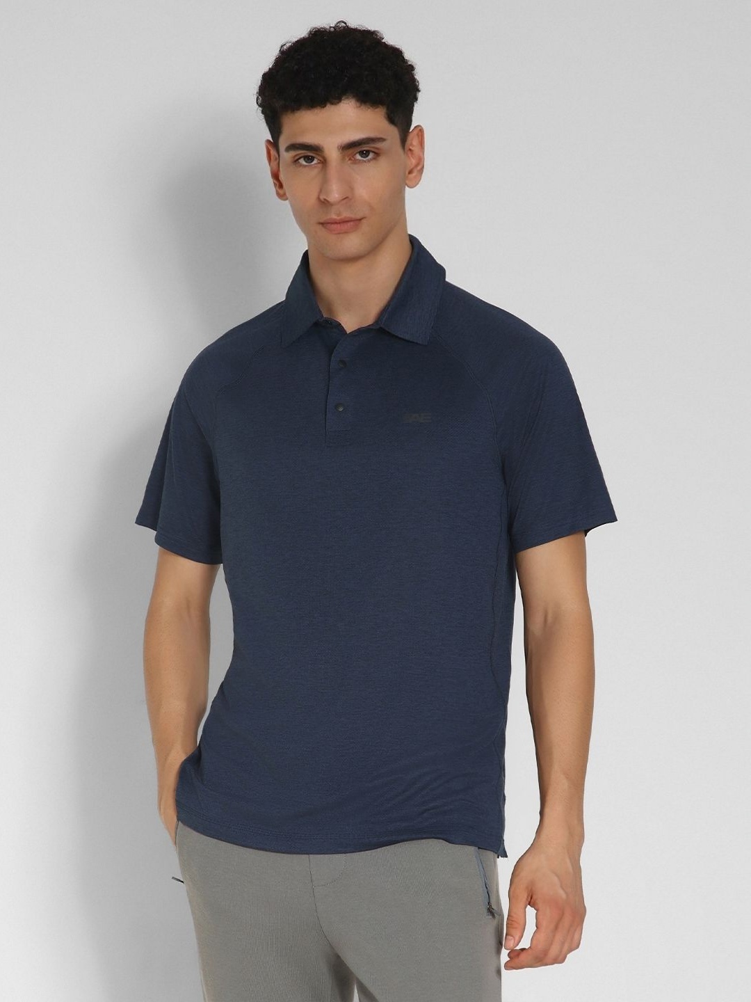 

AMERICAN EAGLE OUTFITTERS Men Polo Collar T-shirt, Navy blue