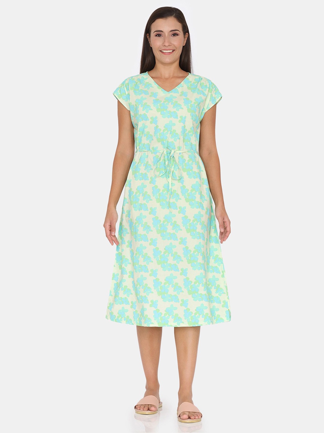 

Zivame Printed Everyday Nightdress, Green