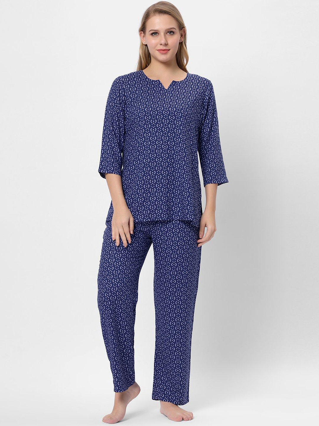 

ETC Women Printed Night suit, Blue