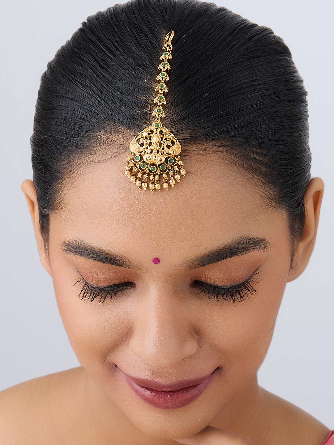 

Kushal's Fashion Jewellery Gold-Plated Antique Maang Tikka