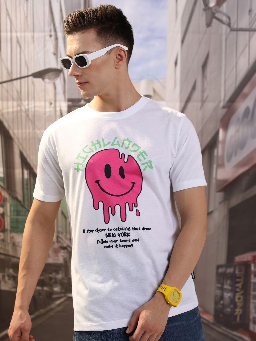 

HIGHLANDER Men Printed T-shirt, White