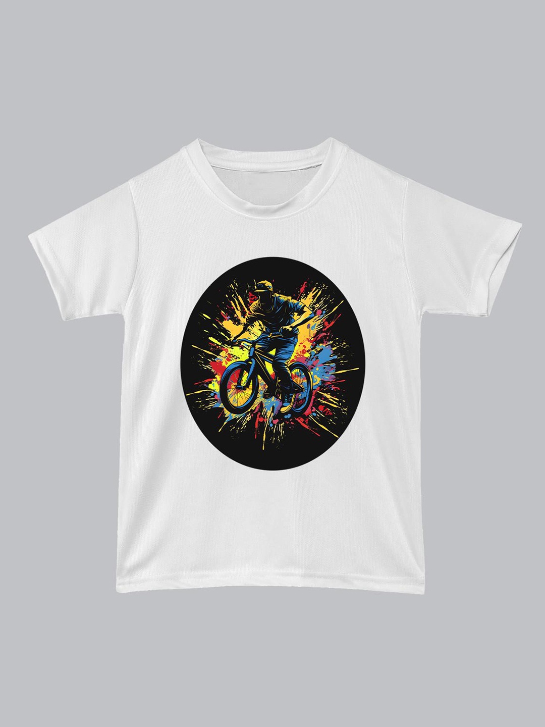

BAESD Unisex Kids Graphic Printed Round Neck T-Shirt, White